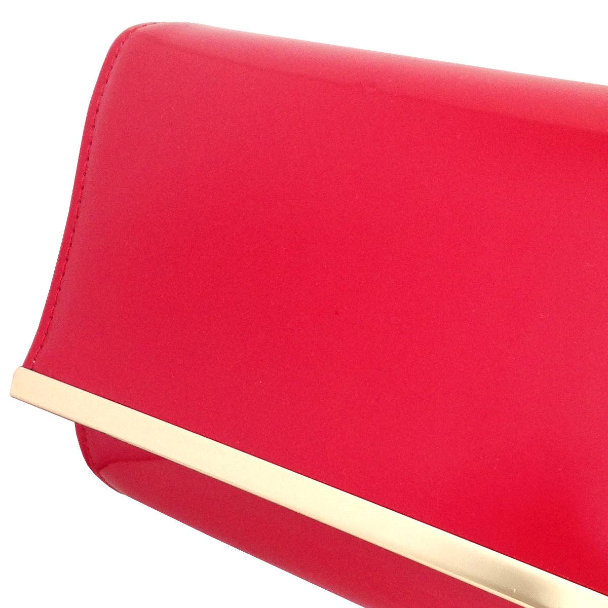Candy | Glossy Red Clutch with Crossbody Chain