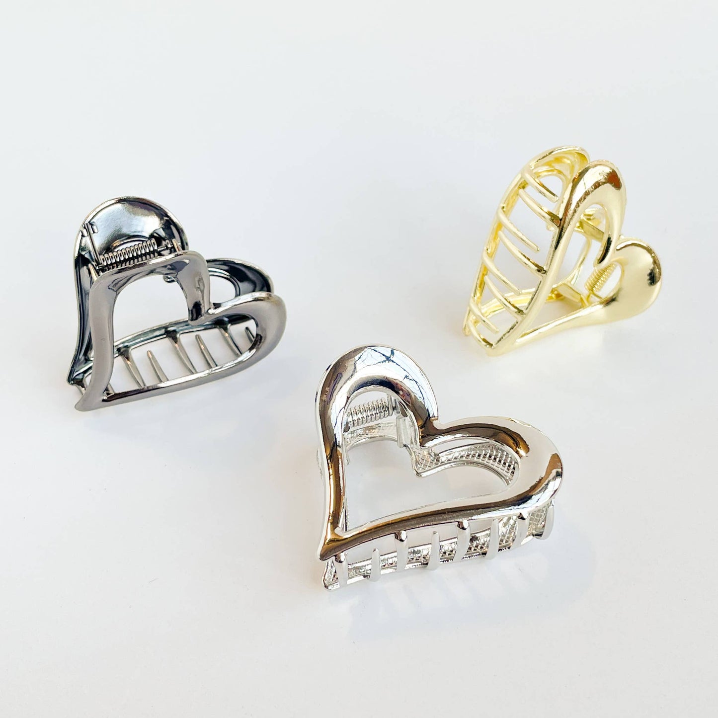 Large Heart Hair Clip - High Quality Metal, Strong hold