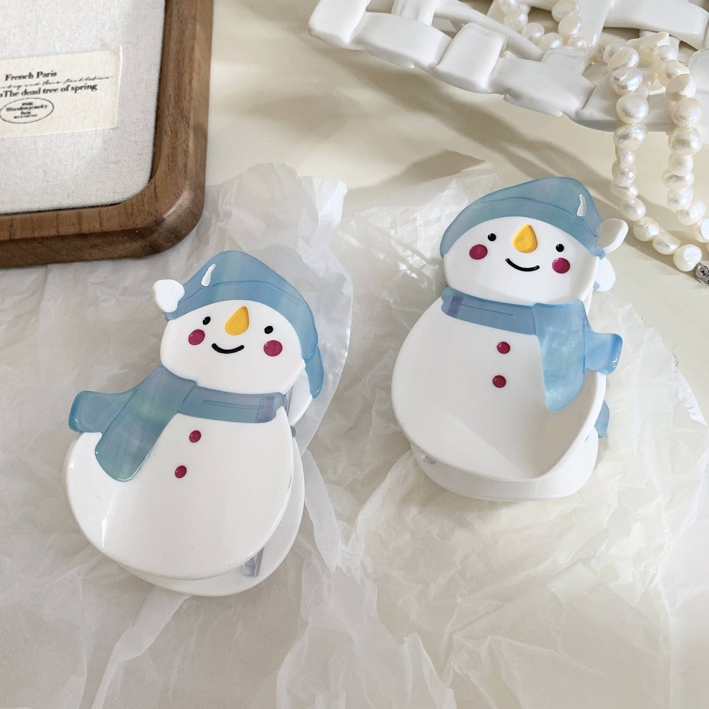 CHRISTMAS TREE SANTA SNOWMAN HAIR CLAW CLIPS | 40H939: BOW