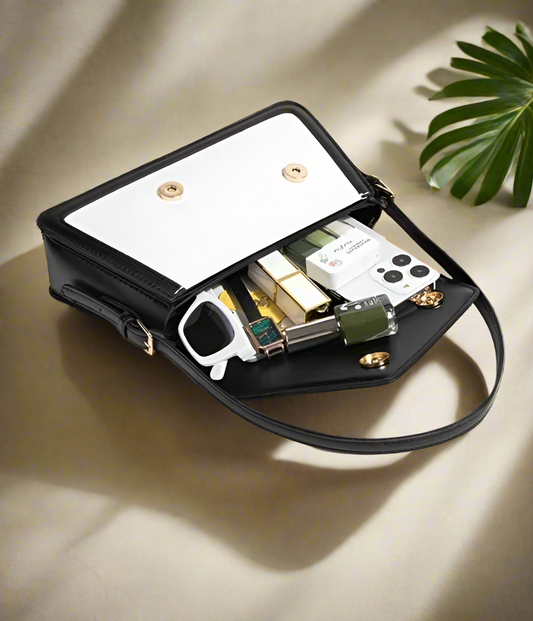 Poppy | Black & White Asymmetrical Retro Design