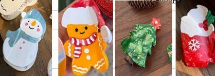 CHRISTMAS TREE SANTA SNOWMAN HAIR CLAW CLIPS | 40H939: BOW
