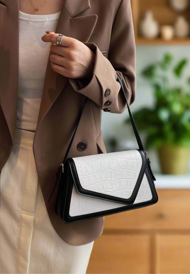 Poppy | Black & White Asymmetrical Retro Design