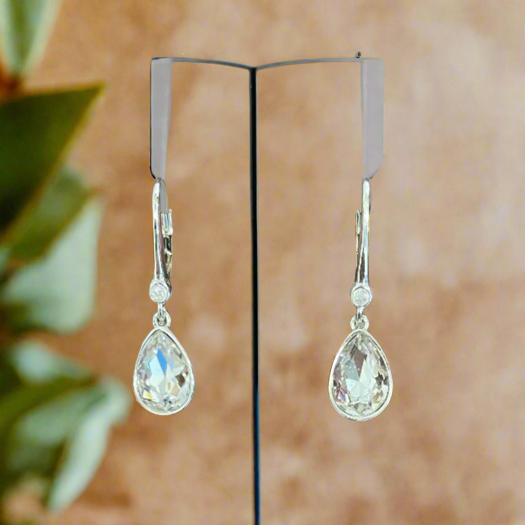 DKNY Crystal Teardrop Earrings, Silver