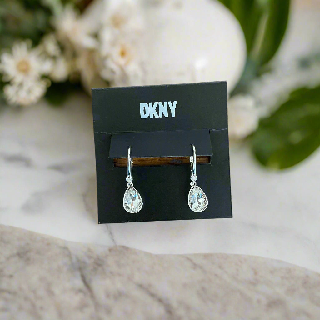 DKNY Crystal Teardrop Earrings, Silver