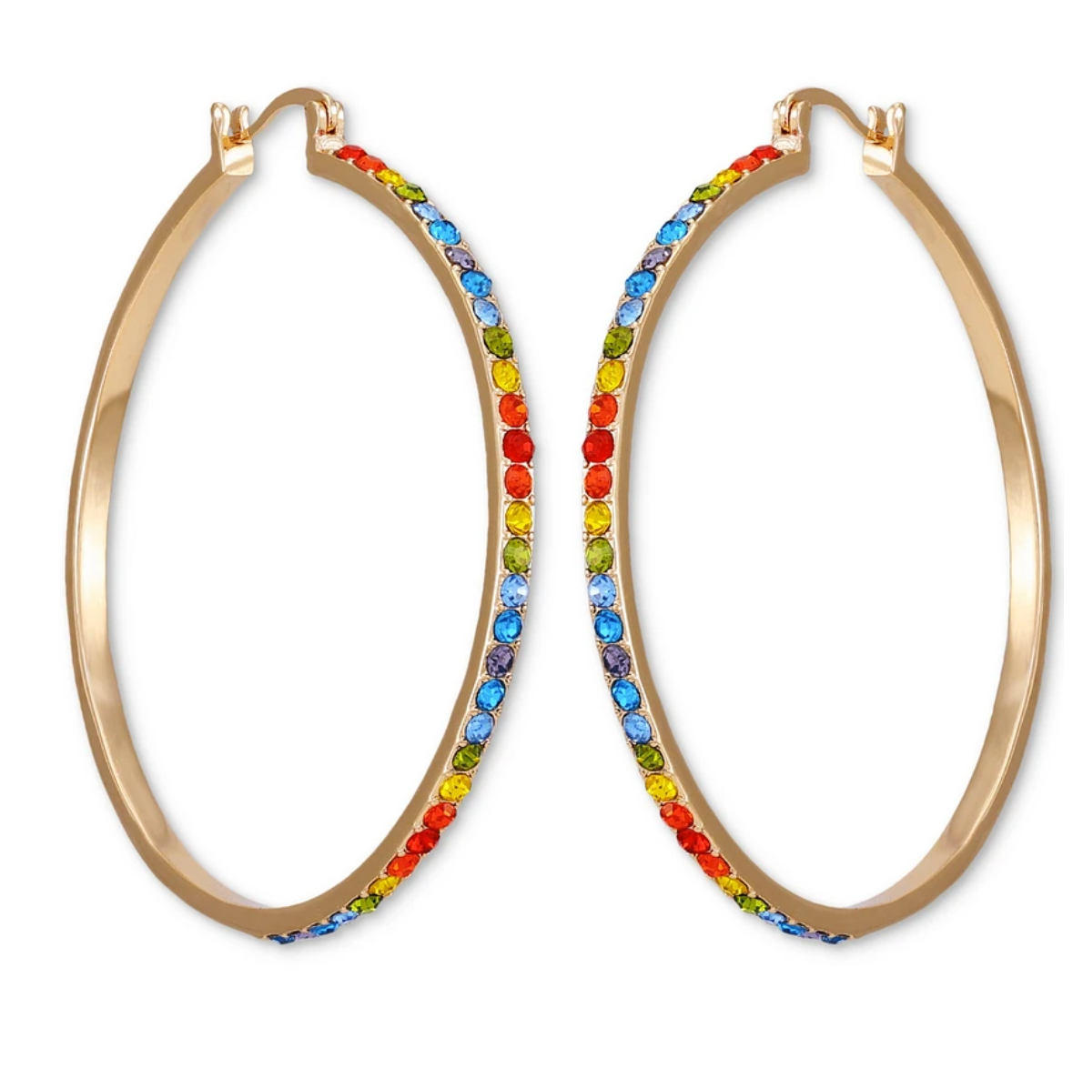Large Rainbow Hoop Earrings