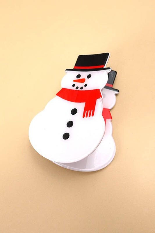 CHRISTMAS TREE SANTA SNOWMAN HAIR CLAW CLIPS | 40H821: SNOWMAN