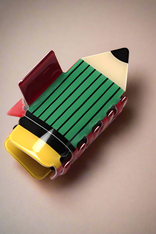 School Pencil Hair Claw Clip
