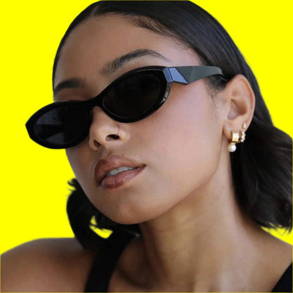 Retro Oval Sunglasses - UV Protection